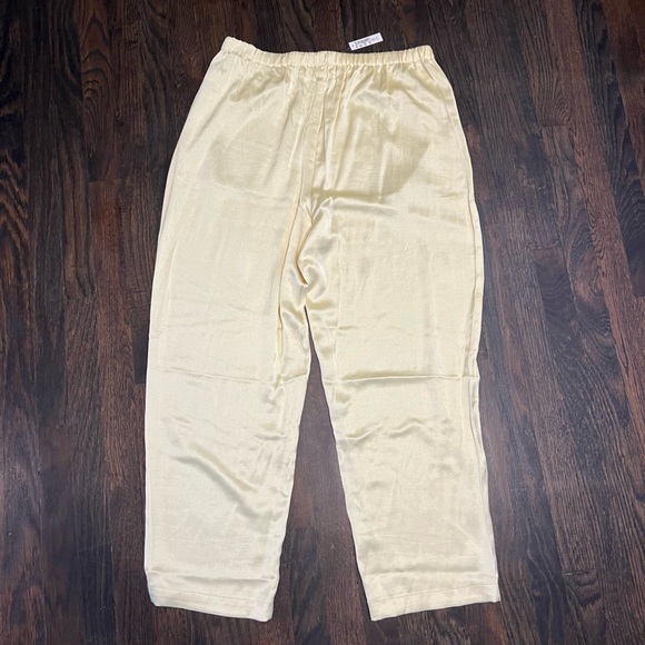 Madewell yellow satin pants NWT size large - Picture 8 of 9